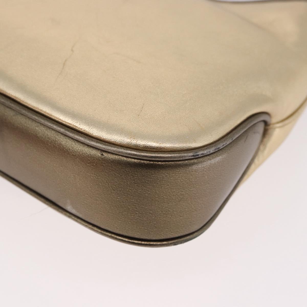 GUCCI Jackie Hand Pouch Leather Gold 005 0775 Auth 189055V