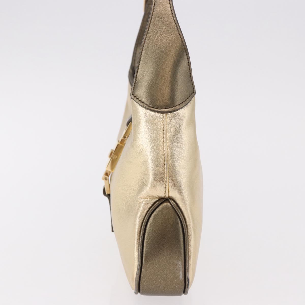 GUCCI Jackie Hand Pouch Leather Gold 005 0775 Auth 189055V