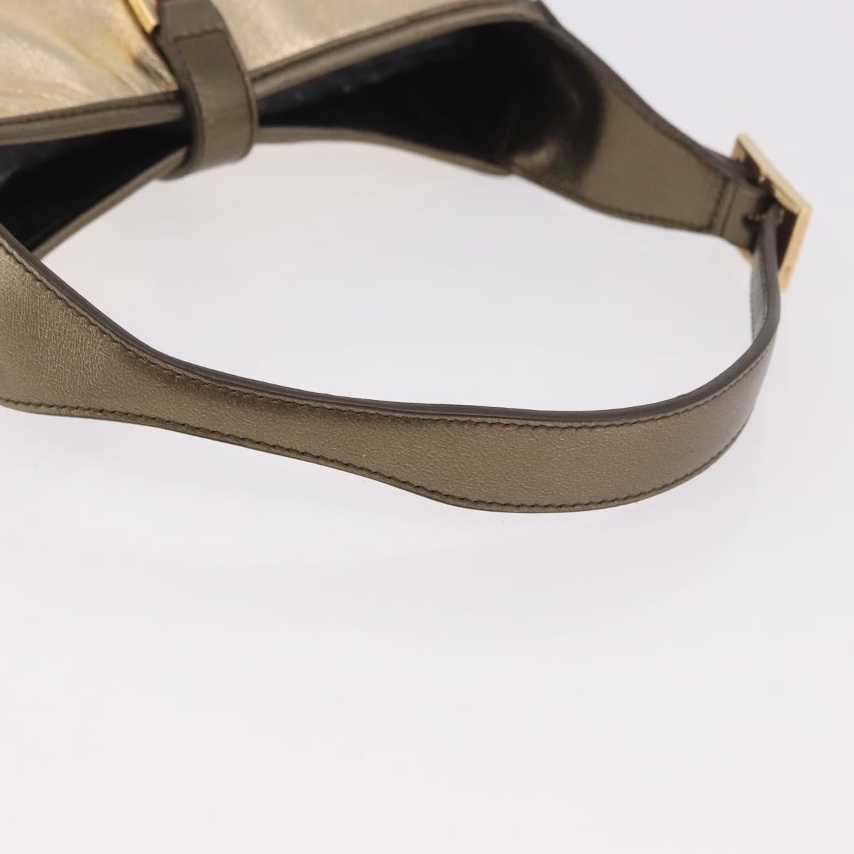 GUCCI Jackie Hand Pouch Leather Gold 005 0775 Auth 189055V