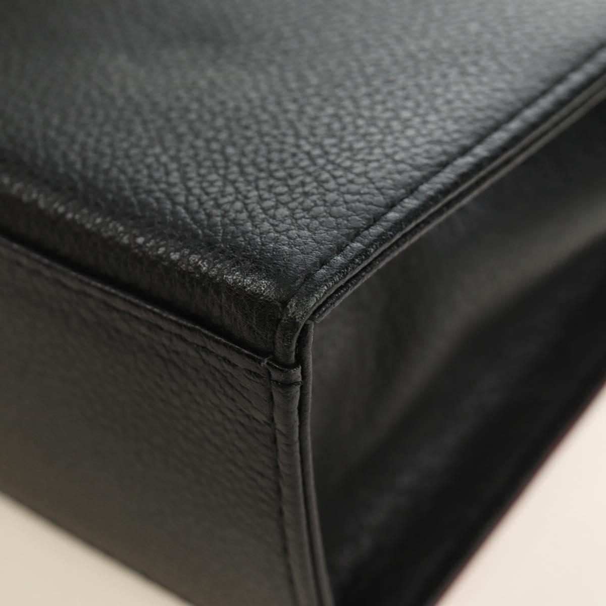 SAINT LAURENT Hand Bag Leather 2way Black Gold Auth 189059A