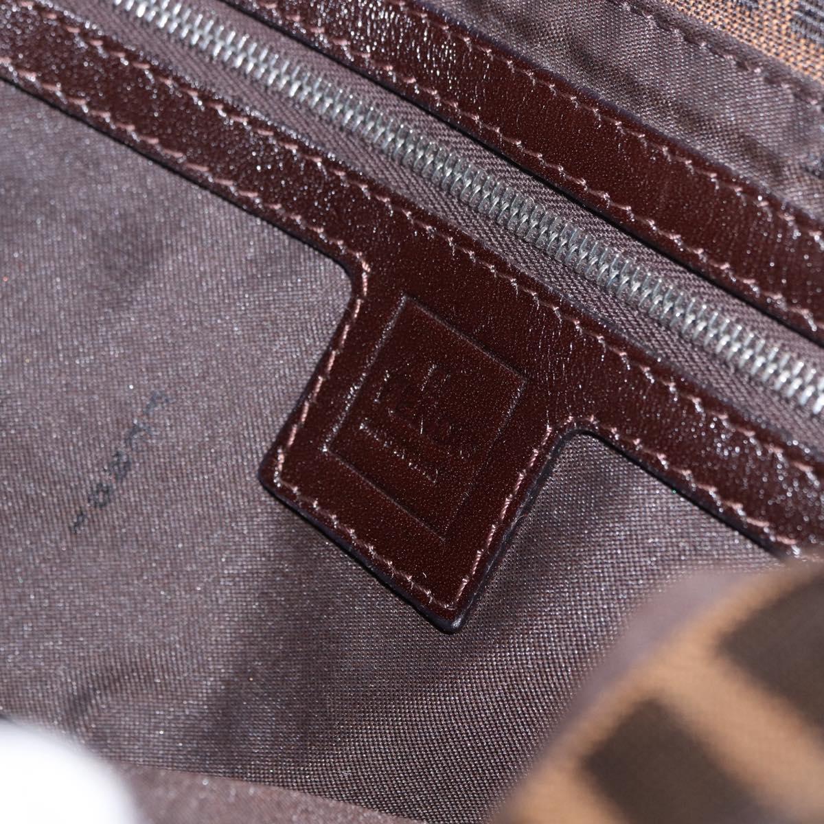 FENDI Zucca Canvas Mamma Baguette Shoulder Bag Black Brown Auth 189064V