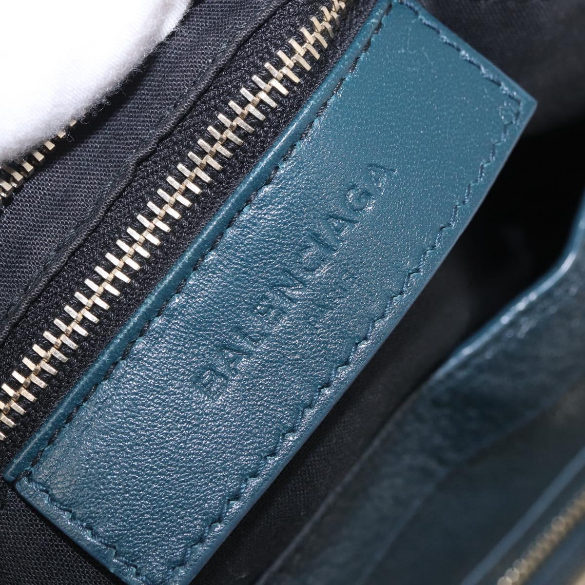 BALENCIAGA Classic Metallic Edge City Leather 2way Green 115748 Auth 189070SM