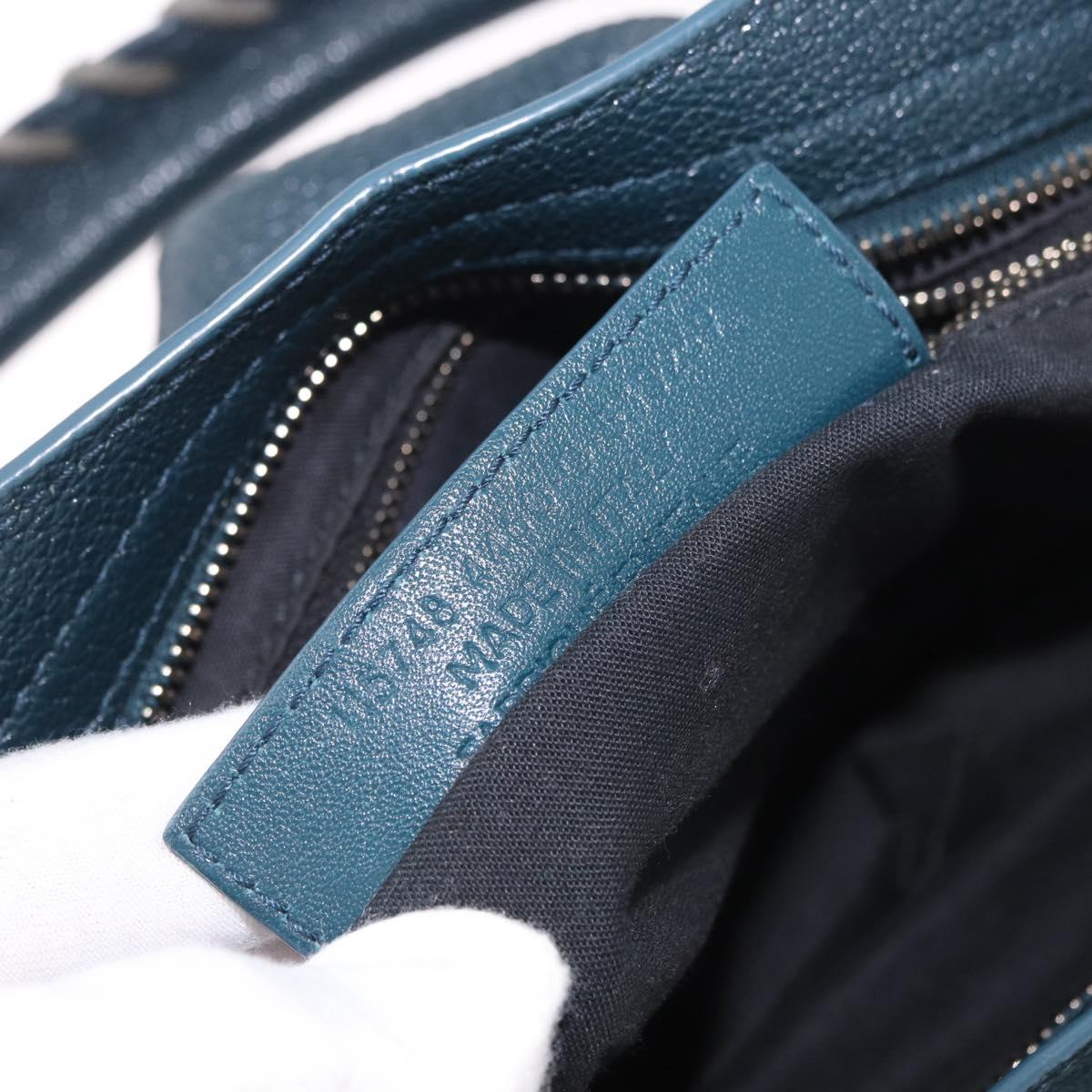 BALENCIAGA Classic Metallic Edge City Leather 2way Green 115748 Auth 189070SM
