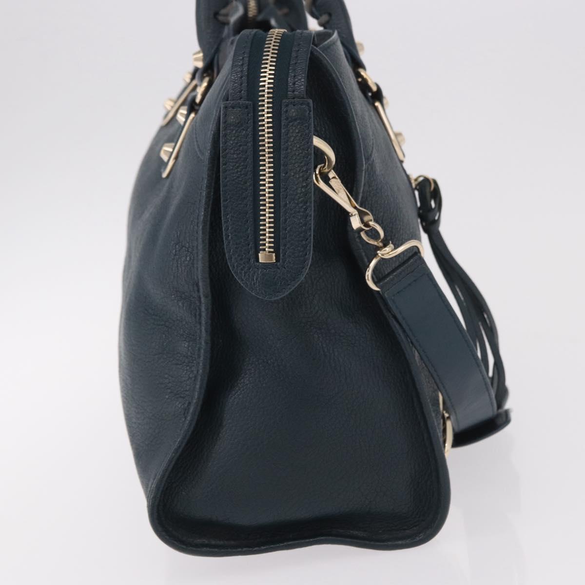 BALENCIAGA Classic Metallic Edge City Leather 2way Green 115748 Auth 189070SM