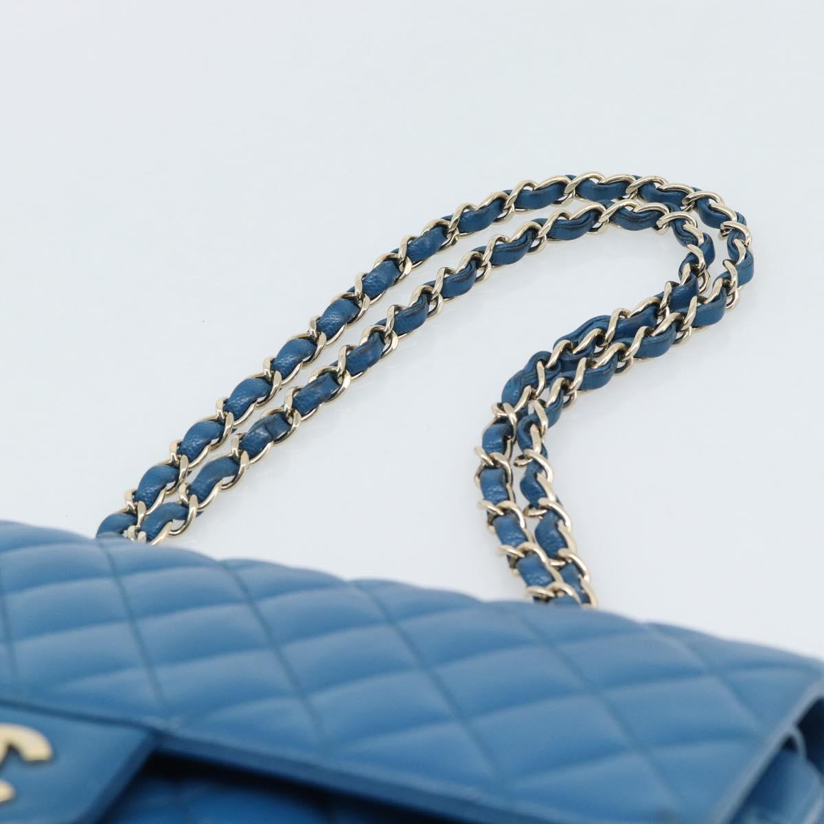 CHANEL Matelasse 25 Chain Shoulder Bag Caviar Skin Blue Gold CC Auth 189073SM
