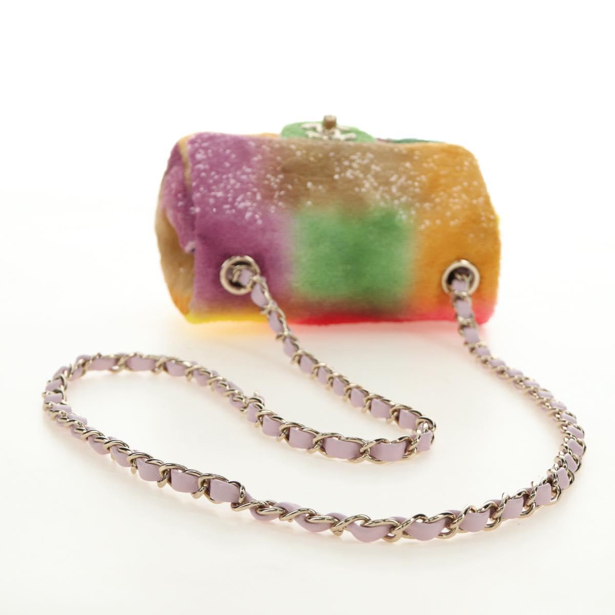 CHANEL Mini Matelasse 17 Chain Bag Sequin Multicolor Gold CC Auth 189074SM