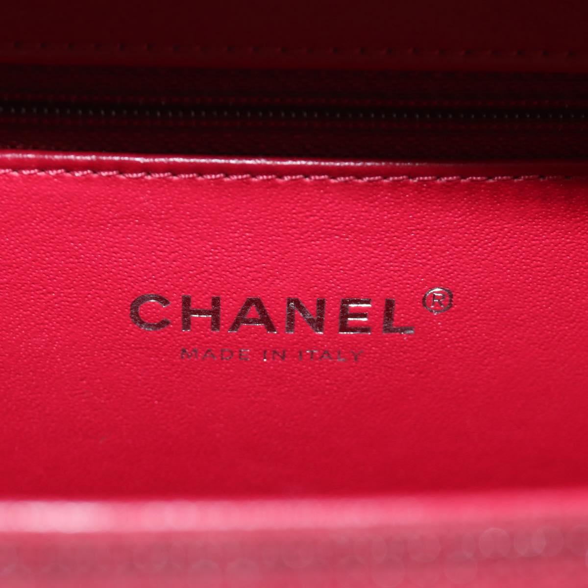 CHANEL CC Figley Matelasse Chain Bag Caviar Skin White Silver CC Auth 189075SM