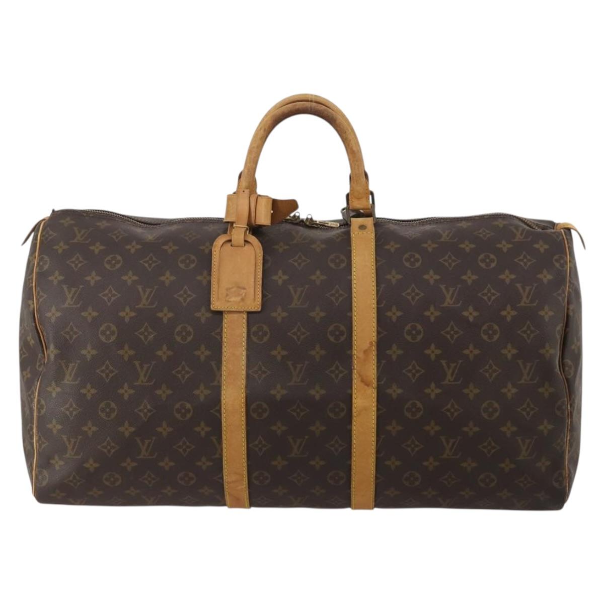 LOUIS VUITTON Monogram Keepall 55 Boston Bag M41424 LV Auth 189079A