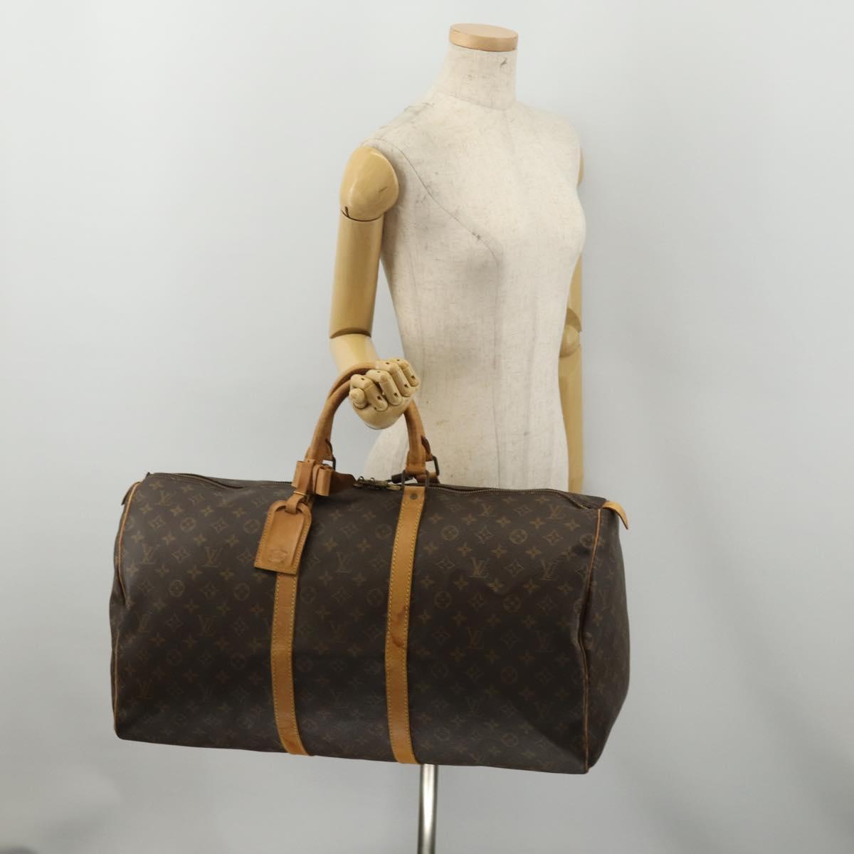 LOUIS VUITTON Monogram Keepall 55 Boston Bag M41424 LV Auth 189079A