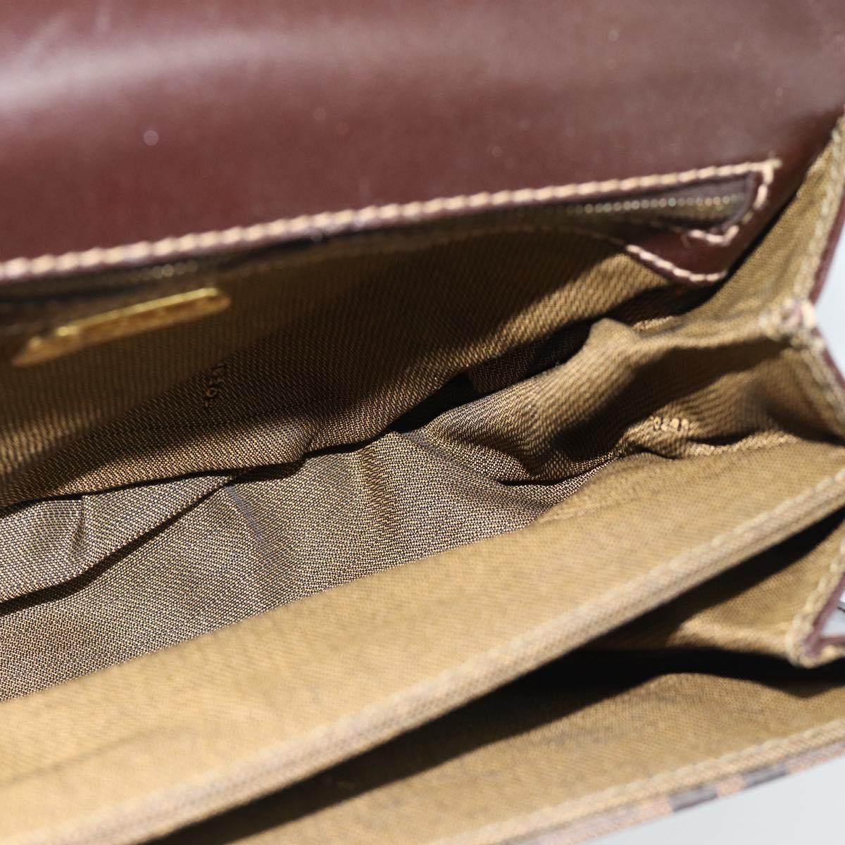 FENDI Zucca Canvas Shoulder Bag Black Brown Auth 189091SV