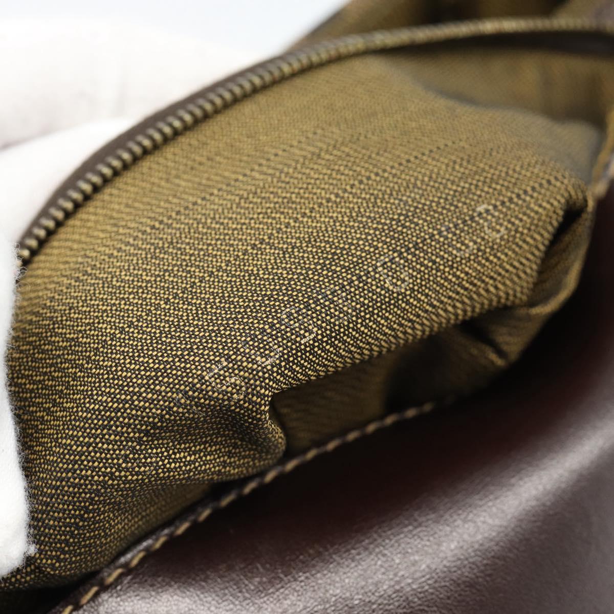 FENDI Zucca Canvas Shoulder Bag Black Brown Auth 189091SV