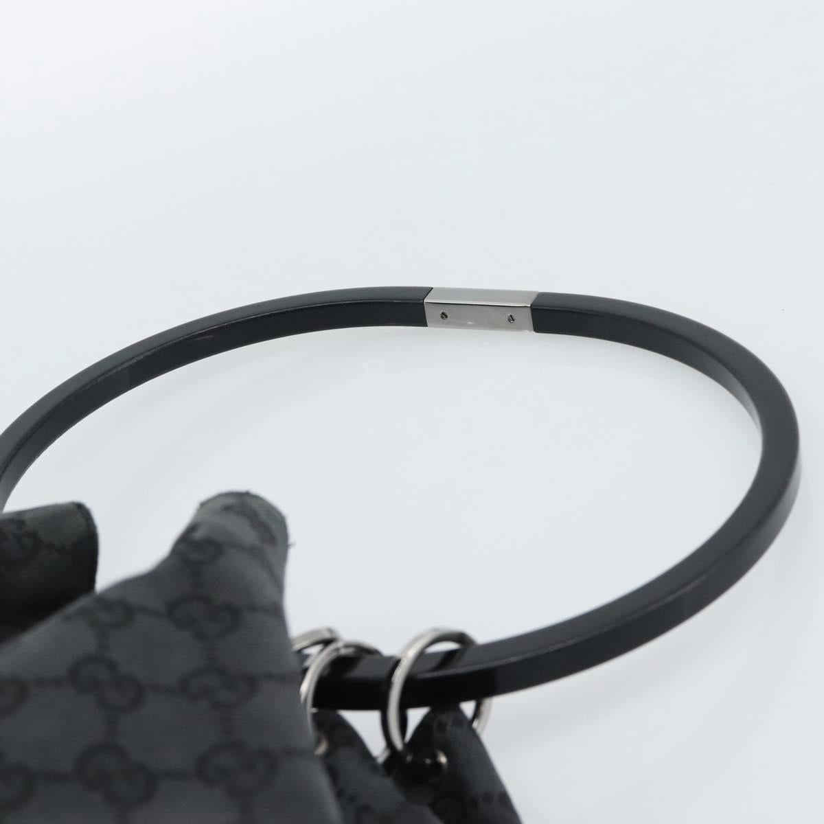 GUCCI GG Canvas Shoulder Bag Black Silver 001 3738 Auth 189092A