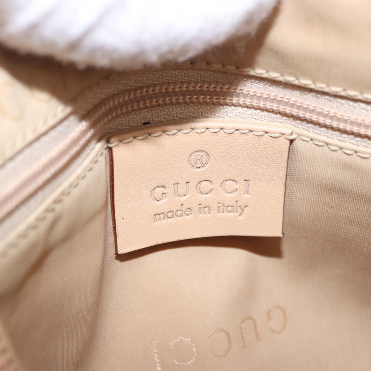GUCCI Bamboo GG Canvas Shoulder Bag Pink Gold 001 3870 Auth 189093V