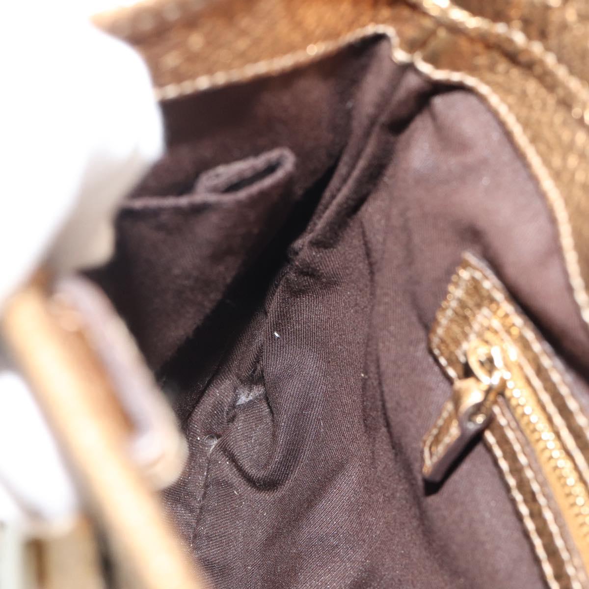 GUCCI GG Canvas Hand Bag Beige Gold 145778 Auth 189094V
