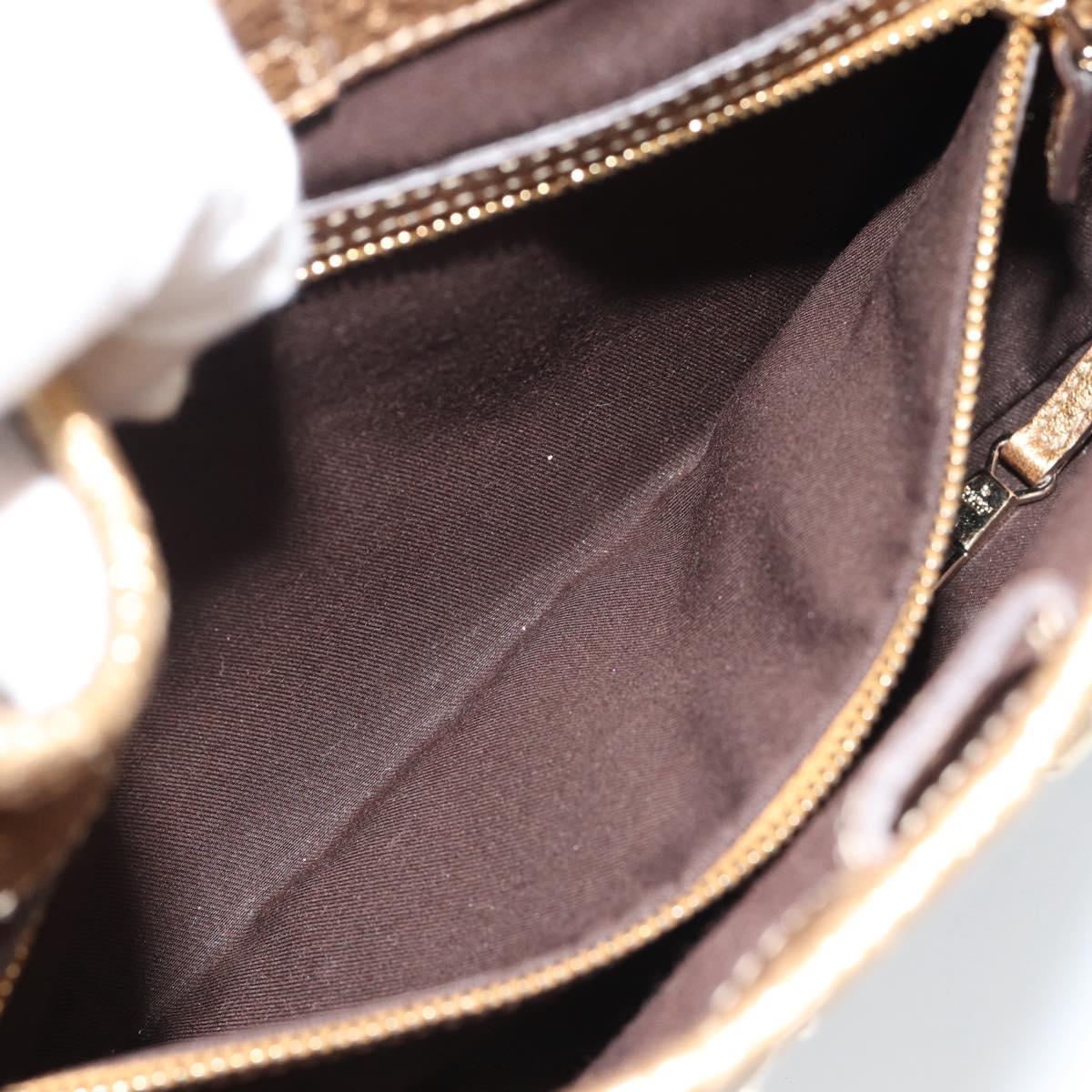 GUCCI GG Canvas Hand Bag Beige Gold 145778 Auth 189094V