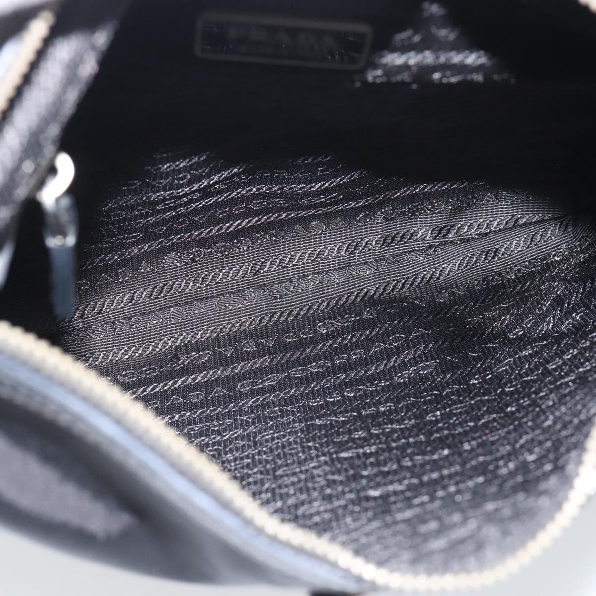 PRADA Shoulder Bag Nylon Black Silver Auth 189098A