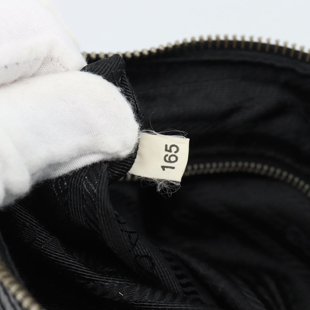 PRADA Shoulder Bag Nylon Black Silver Auth 189098A