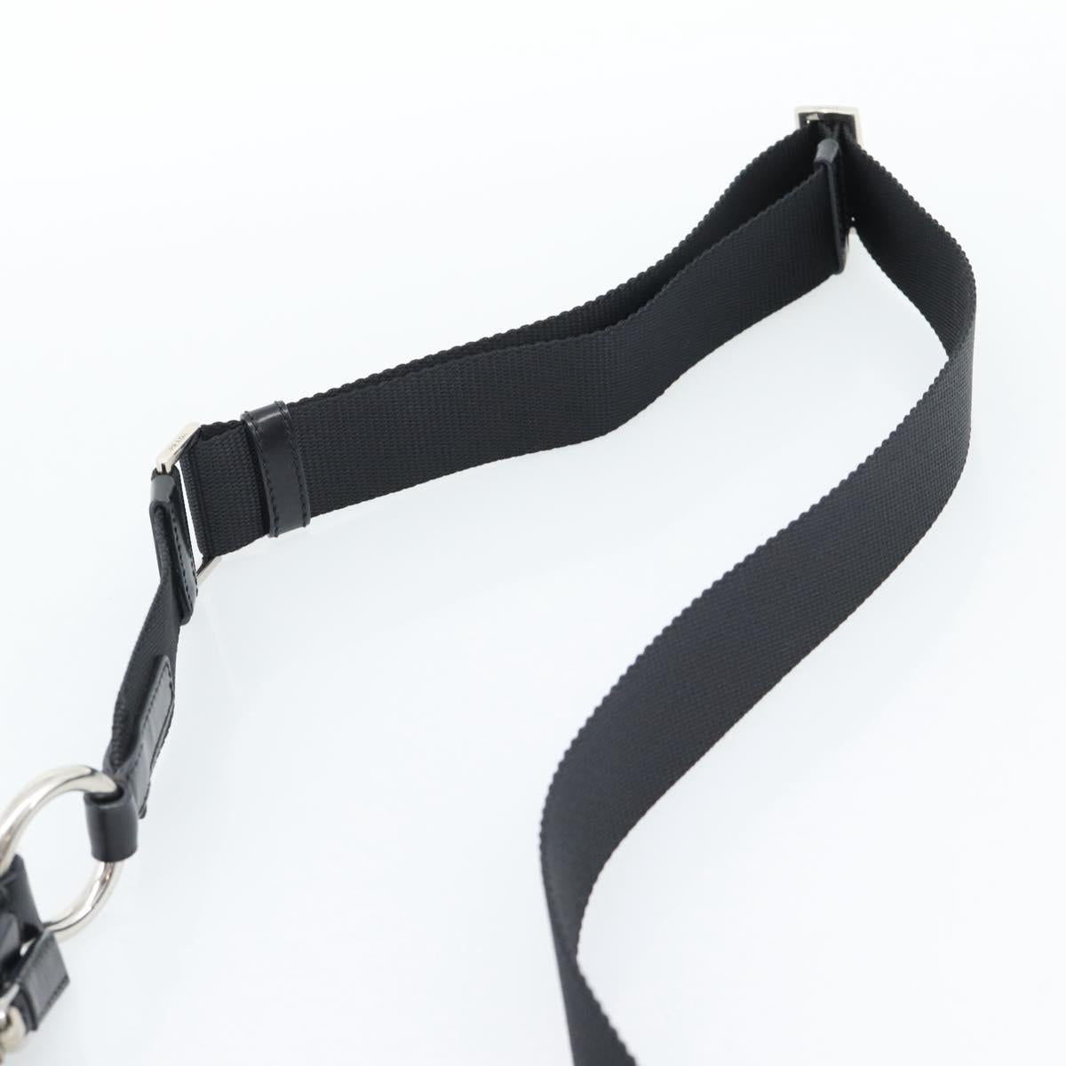 PRADA Shoulder Bag Nylon Black Silver Auth 189098A