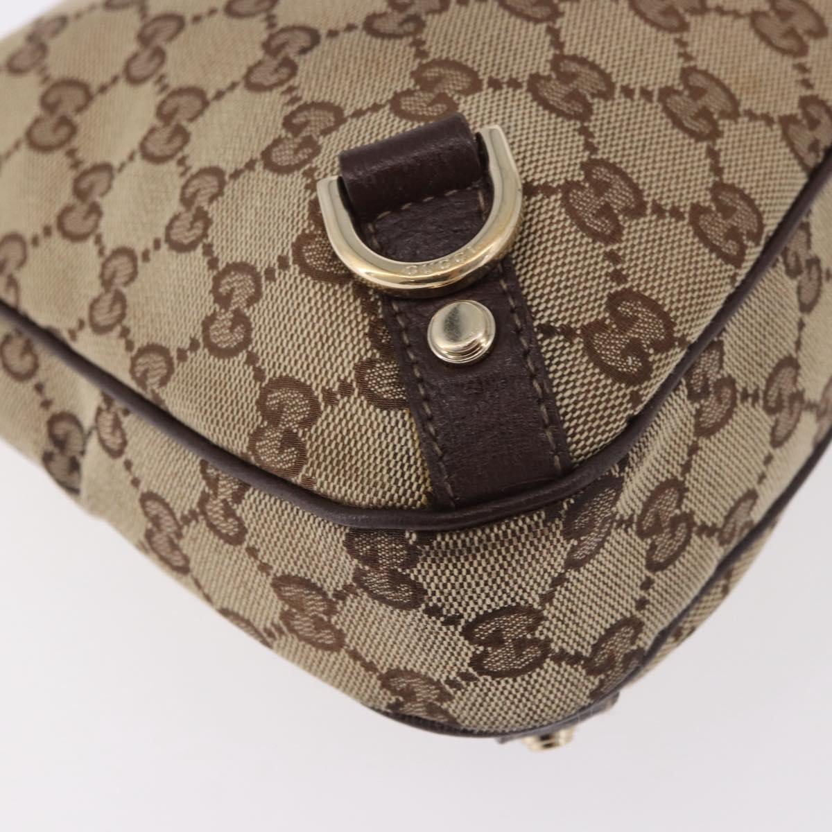 GUCCI Abbey GG Canvas Shoulder Bag Beige Gold 130738 Auth 189099A
