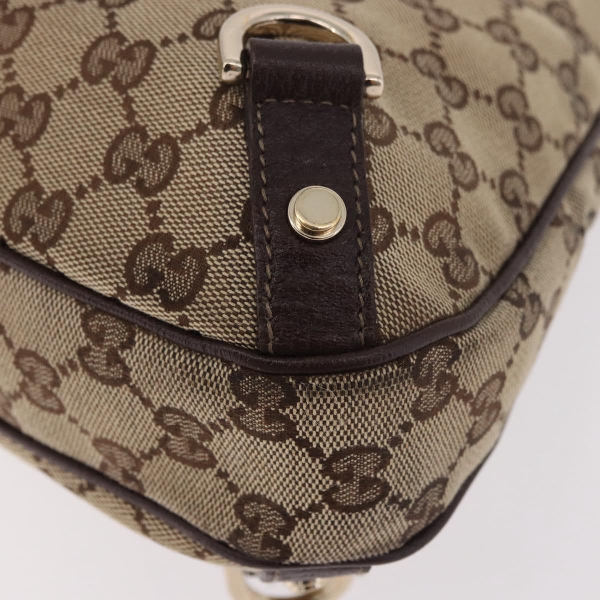 GUCCI Abbey GG Canvas Shoulder Bag Beige Gold 130738 Auth 189099A