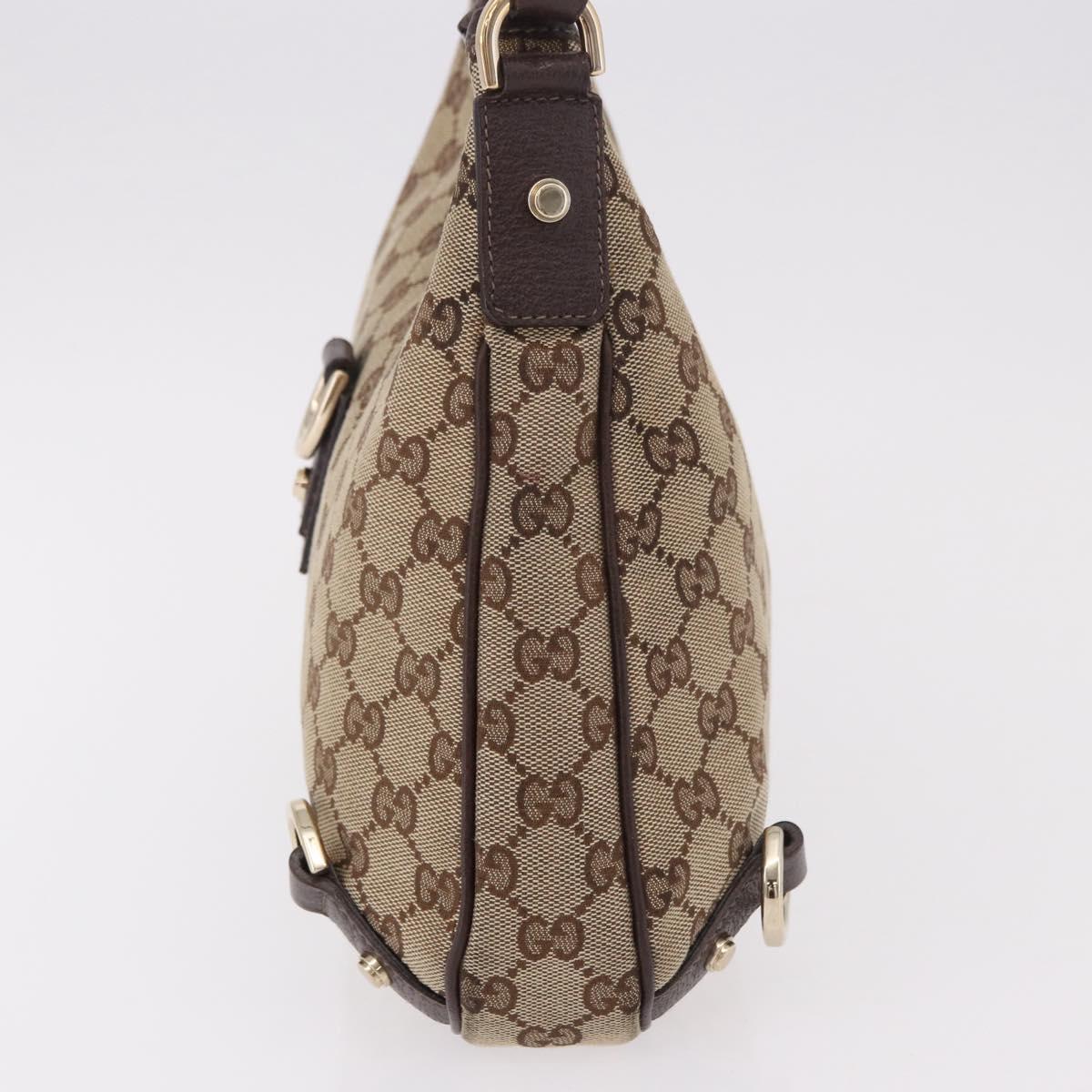GUCCI Abbey GG Canvas Shoulder Bag Beige Gold 130738 Auth 189099A