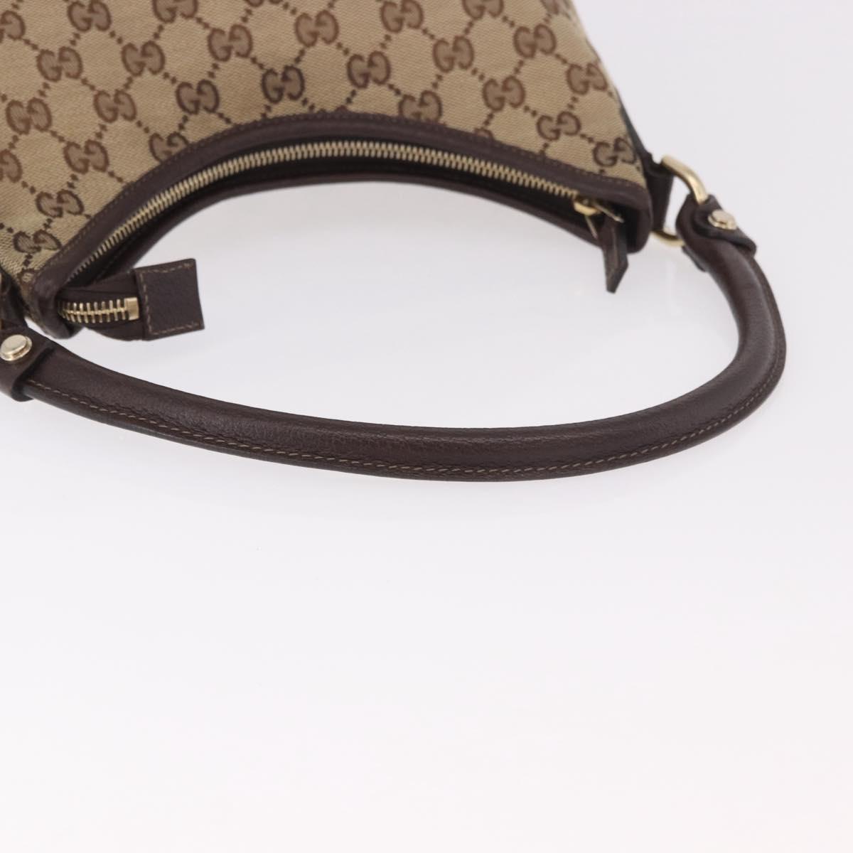 GUCCI Abbey GG Canvas Shoulder Bag Beige Gold 130738 Auth 189099A