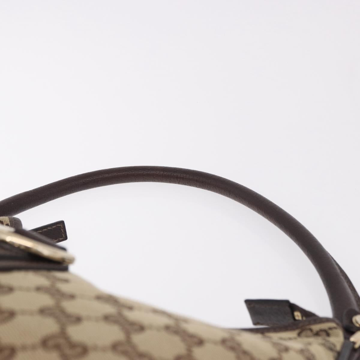 GUCCI Abbey GG Canvas Shoulder Bag Beige Gold 130738 Auth 189099A
