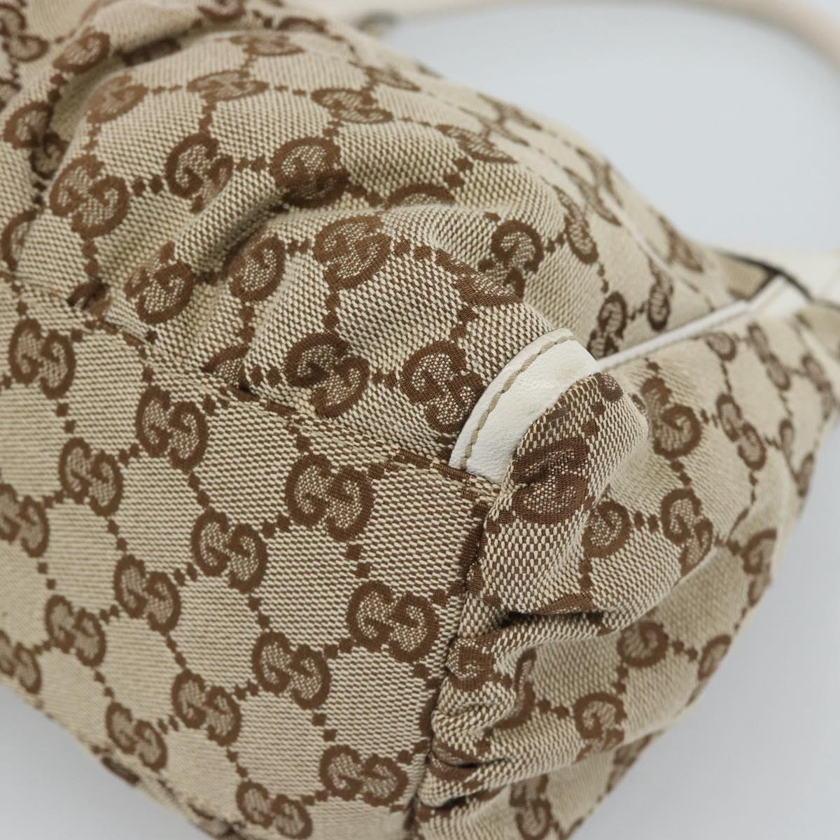 GUCCI GG Canvas Abbey Shoulder Bag Beige Gold 190525 Auth 189100A