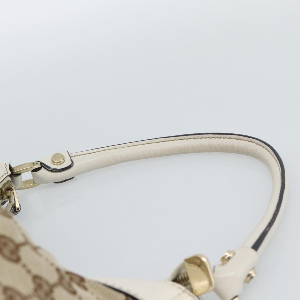 GUCCI GG Canvas Abbey Shoulder Bag Beige Gold 190525 Auth 189100A