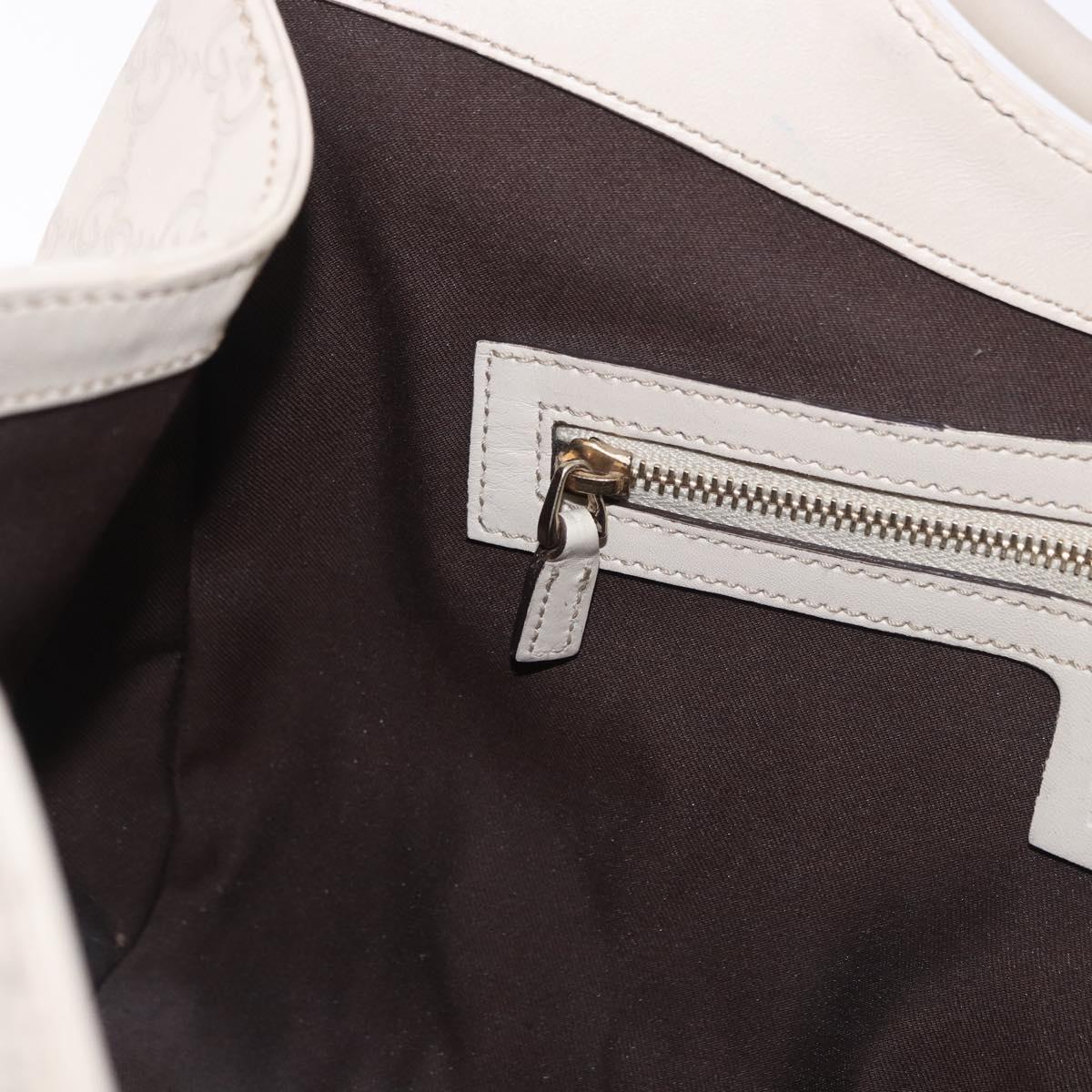 GUCCI New Jackie GG Canvas Shoulder Bag Leather Ivory Gold 145819 Auth 189101A