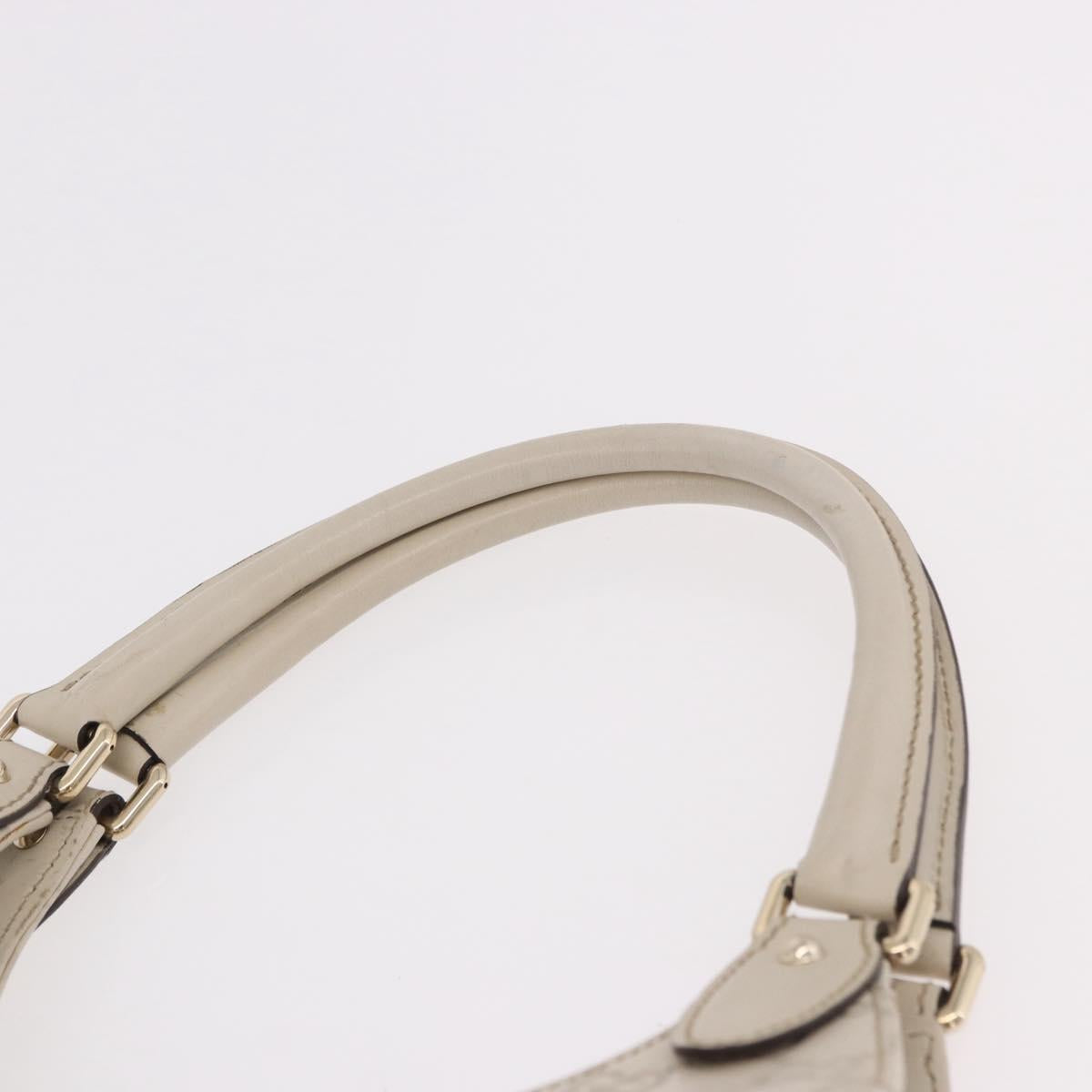 GUCCI New Jackie GG Canvas Shoulder Bag Leather Ivory Gold 145819 Auth 189101A