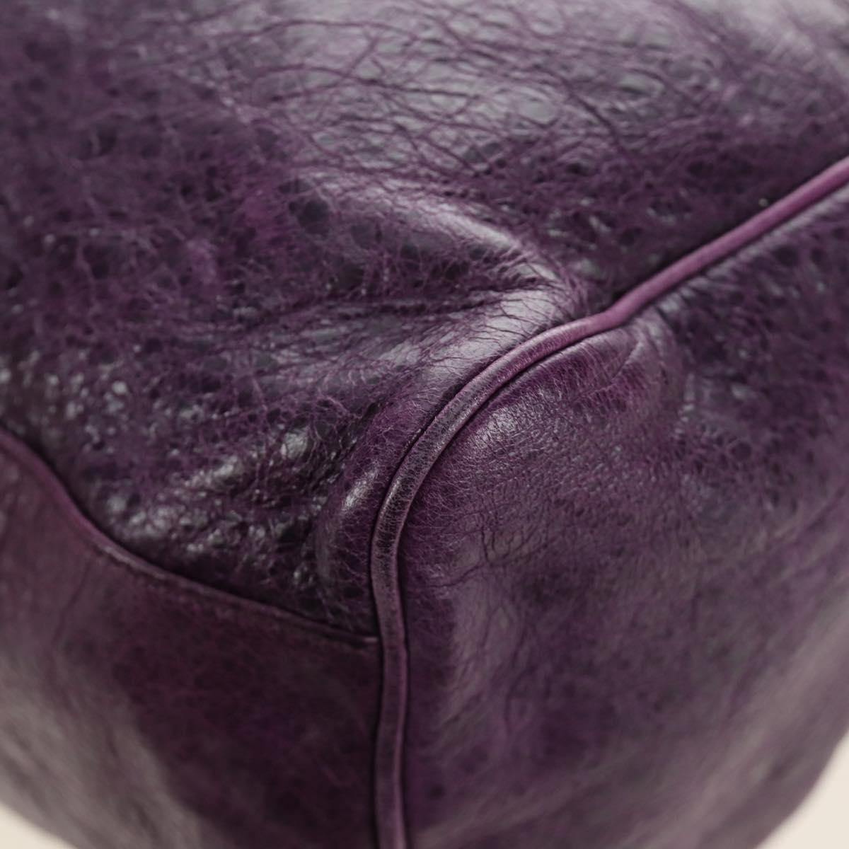 BALENCIAGA Zazigi Hand Bag Leather 2way Purple 128523 Auth 189102M