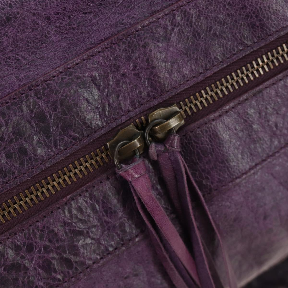 BALENCIAGA Zazigi Hand Bag Leather 2way Purple 128523 Auth 189102M
