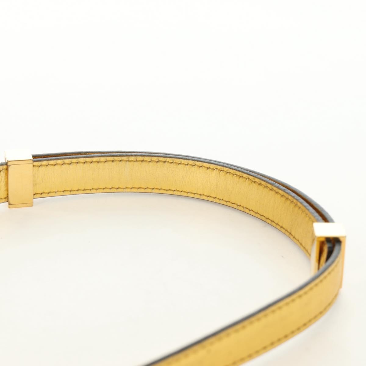 CELINE Shoulder Bag Leather Gold Auth 189106M