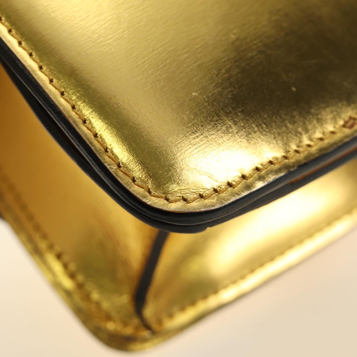 CELINE Shoulder Bag Leather Gold Auth 189106M