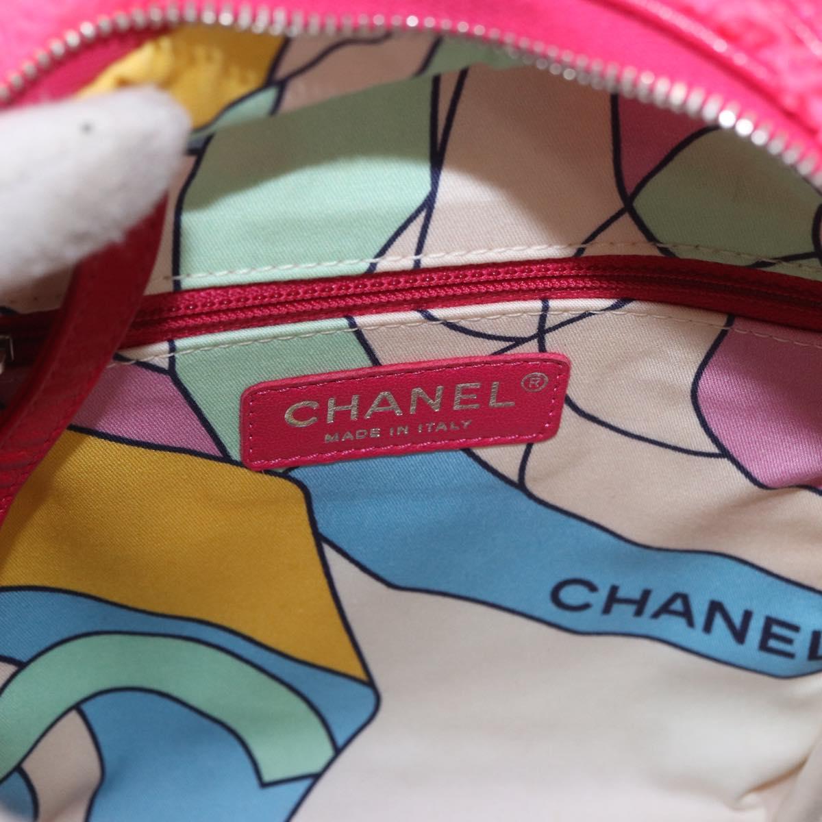 CHANEL Matelasse Chain Backpack pile Pink Silver CC Auth 189107M