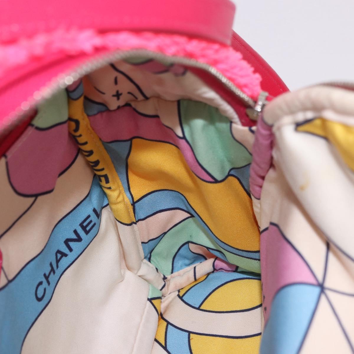 CHANEL Matelasse Chain Backpack pile Pink Silver CC Auth 189107M