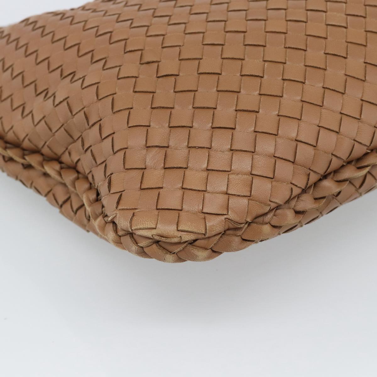 BOTTEGA VENETA INTRECCIATO Shoulder Bag Leather Brown Gold 115653 Auth 189108V