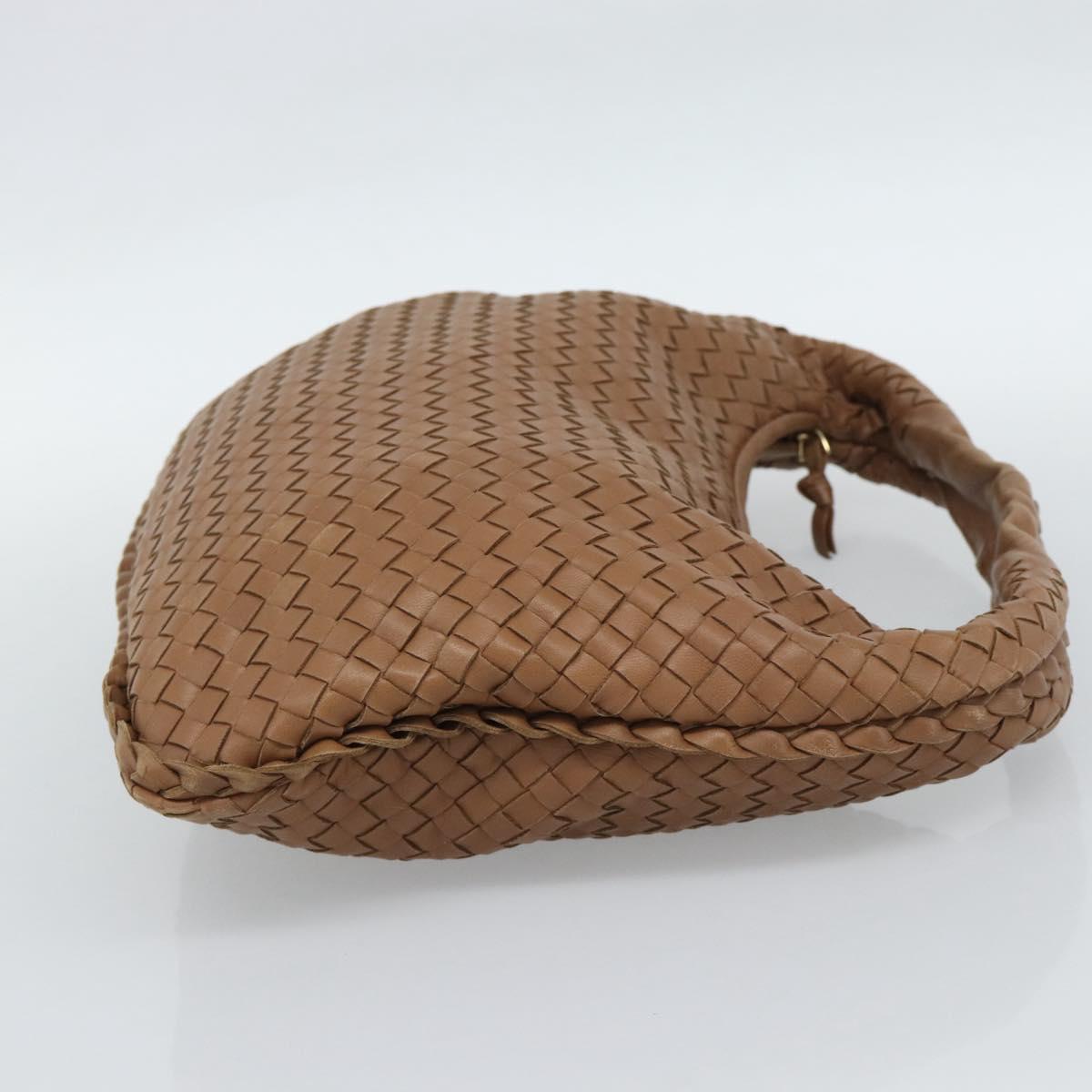 BOTTEGA VENETA INTRECCIATO Shoulder Bag Leather Brown Gold 115653 Auth 189108V