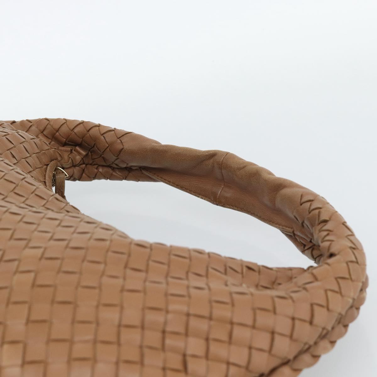 BOTTEGA VENETA INTRECCIATO Shoulder Bag Leather Brown Gold 115653 Auth 189108V