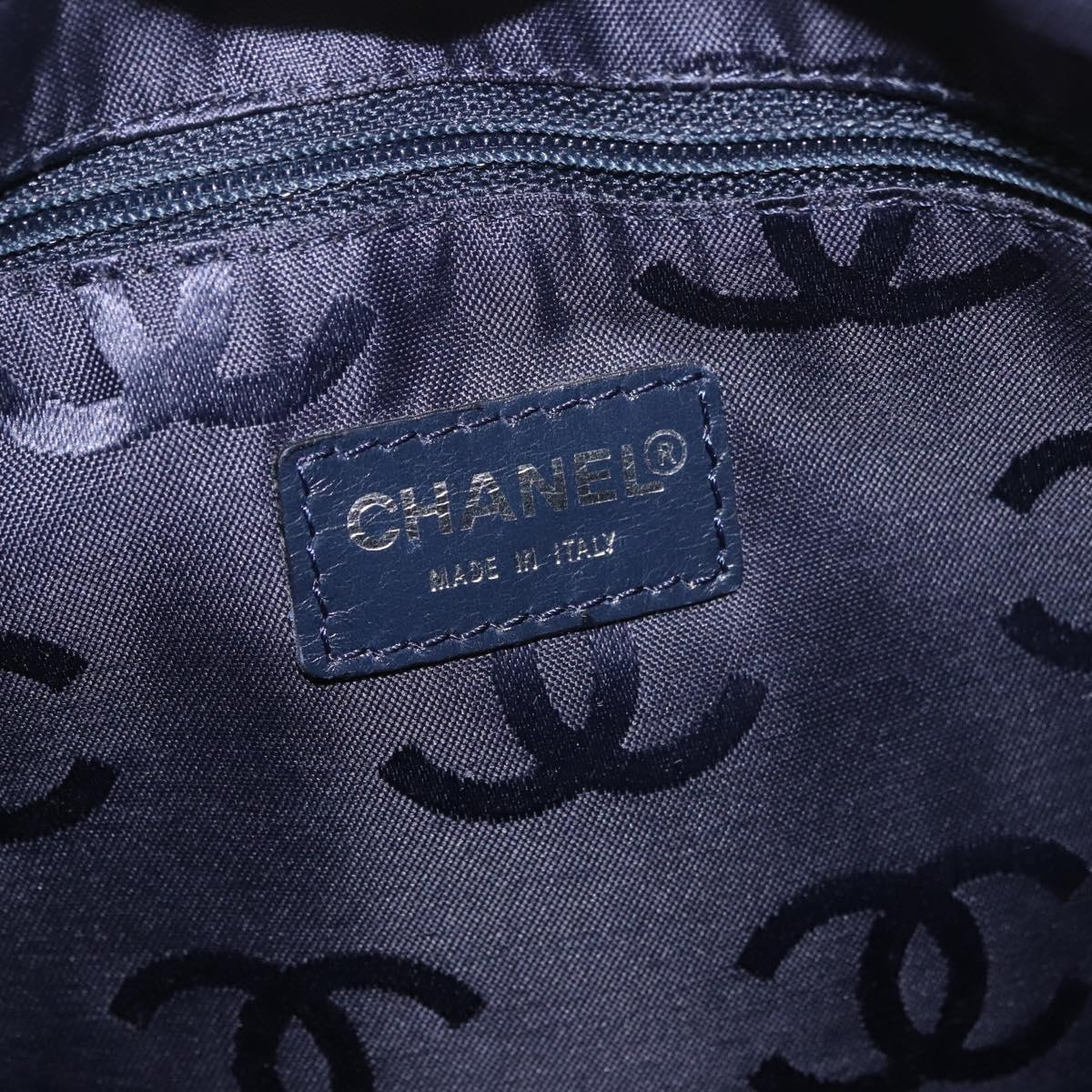 CHANEL Shoulder Bag Denim Blue Silver CC Auth 189111V