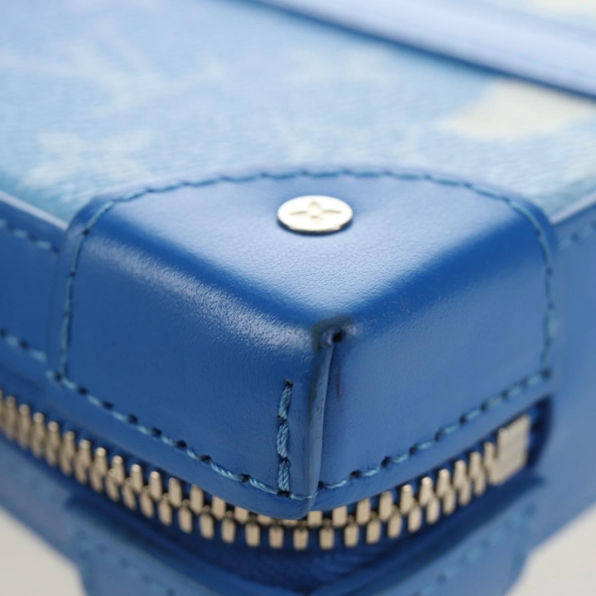 LOUIS VUITTON Monogram Clouds Soft Trunk Wallet Blue LV Auth 189125M