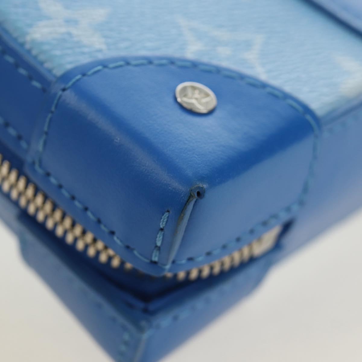 LOUIS VUITTON Monogram Clouds Soft Trunk Wallet Blue LV Auth 189125M