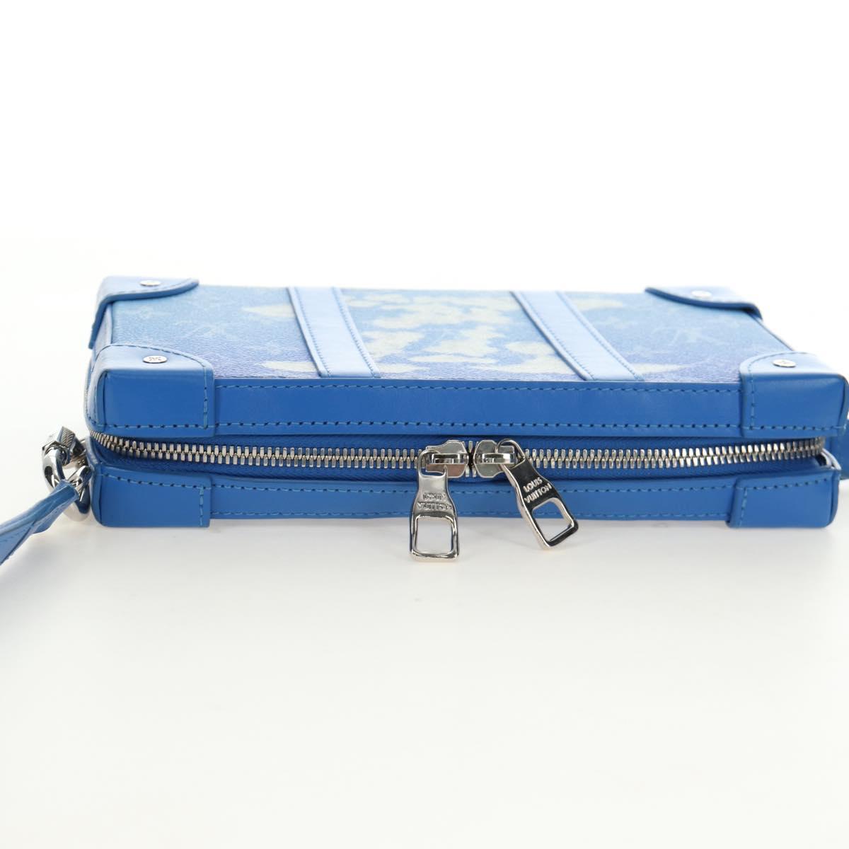 LOUIS VUITTON Monogram Clouds Soft Trunk Wallet Blue LV Auth 189125M