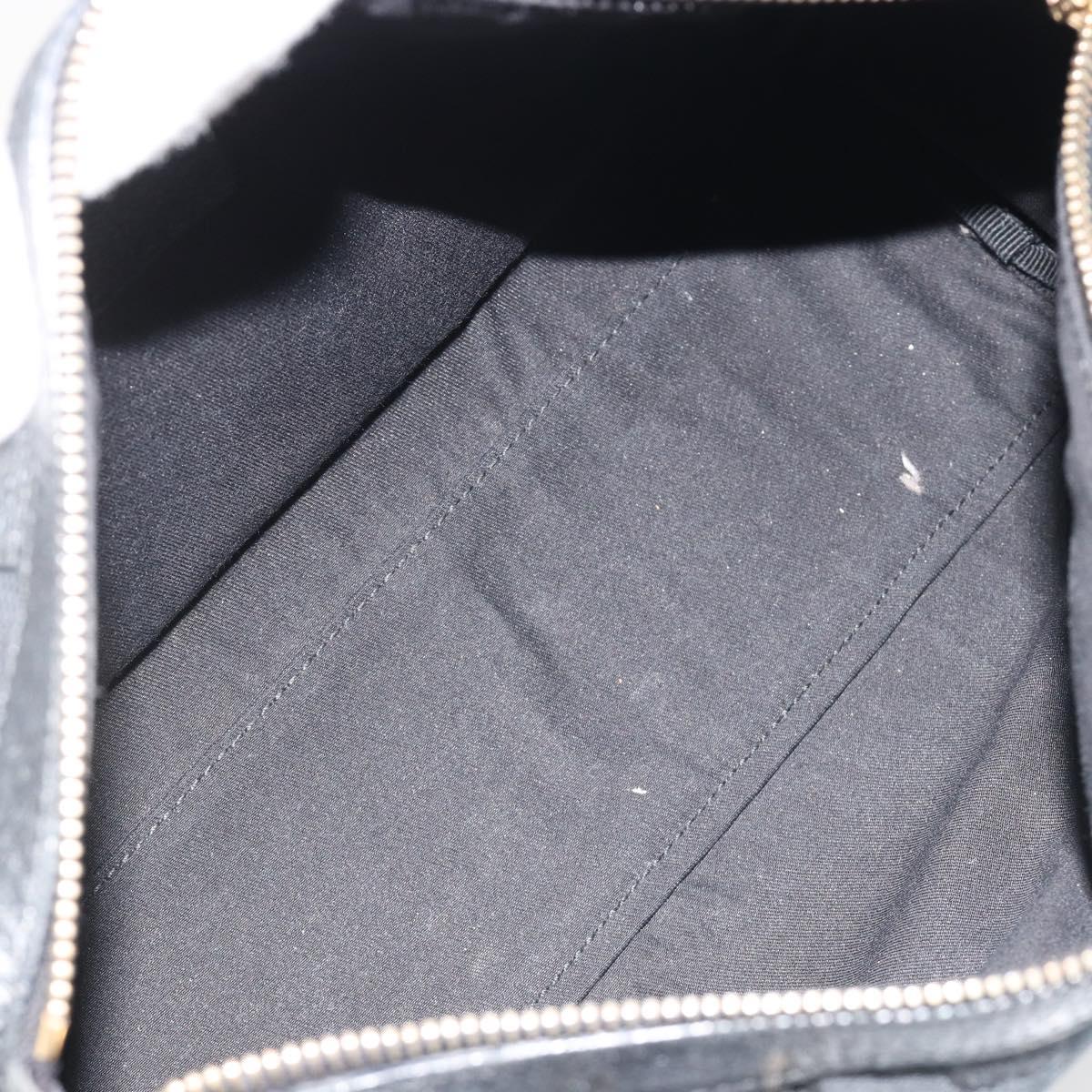 GUCCI GG Canvas Abbey Boston Bag Black Gold 130942 Auth 189128A