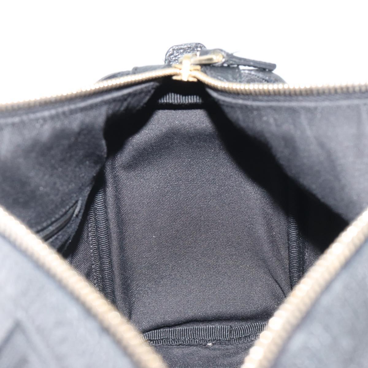 GUCCI GG Canvas Abbey Boston Bag Black Gold 130942 Auth 189128A