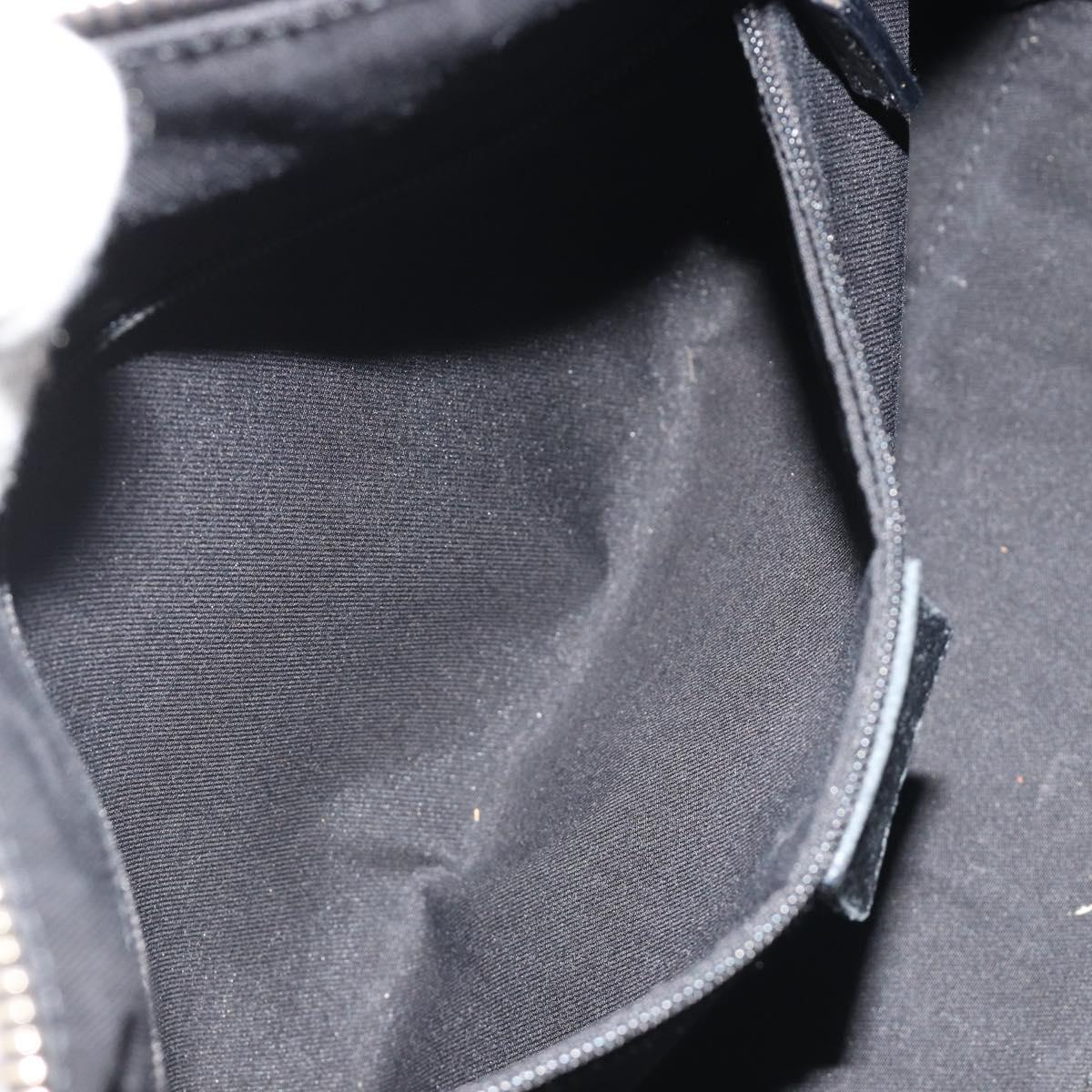 GUCCI GG Canvas Abbey Boston Bag Black Gold 130942 Auth 189128A