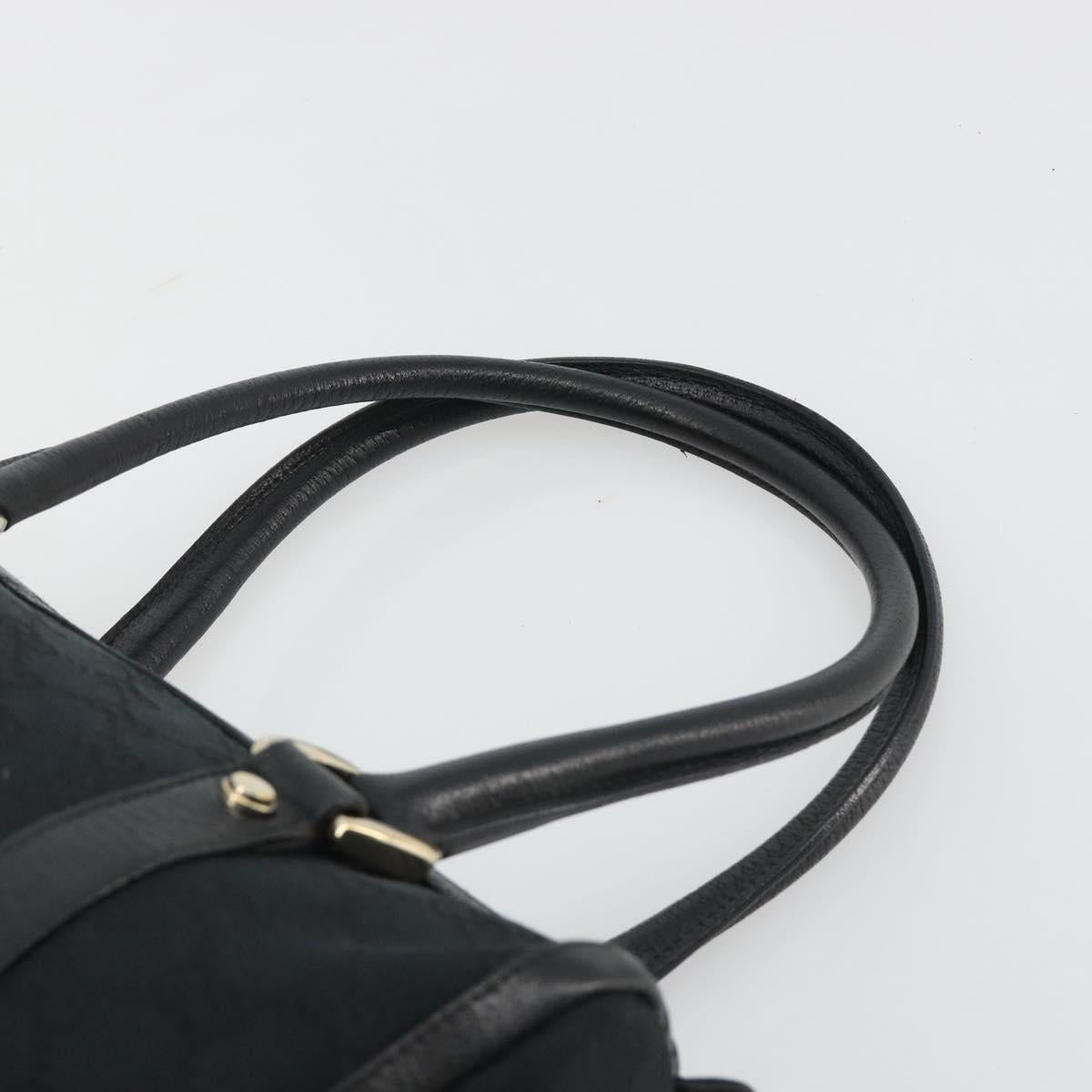GUCCI GG Canvas Abbey Boston Bag Black Gold 130942 Auth 189128A
