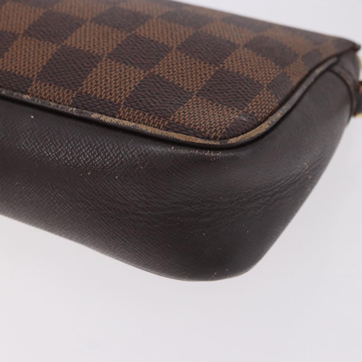 LOUIS VUITTON Damier Ebene Trousse Make Up Pouch N51982 LV Auth 189142