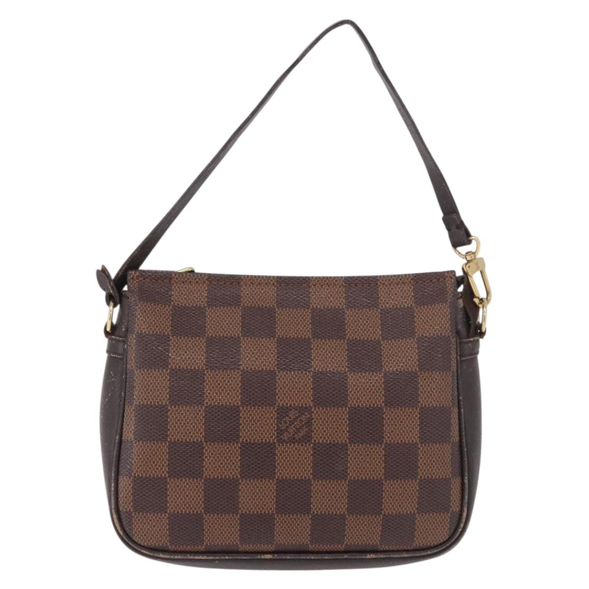 LOUIS VUITTON Damier Ebene Trousse Make Up Pouch N51982 LV Auth 189142